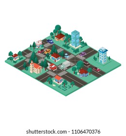 city scape isometric scene