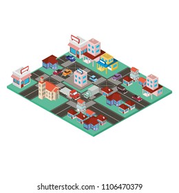 city scape isometric scene