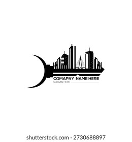 City scape and key icon. Element of cityscapes illustration.