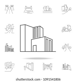 City scape line icon. Element for mobile concept and web apps. Thin line vector icon for website design and development, app development. Premium icon on white background