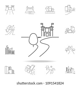 City scape line icon. Element for mobile concept and web apps. Thin line vector icon for website design and development, app development. Premium icon on white background