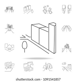 City scape line icon. Element for mobile concept and web apps. Thin line vector icon for website design and development, app development. Premium icon on white background