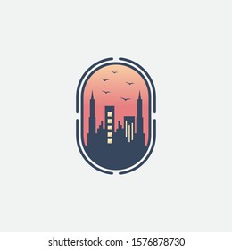 City scape logo design template vector illustration