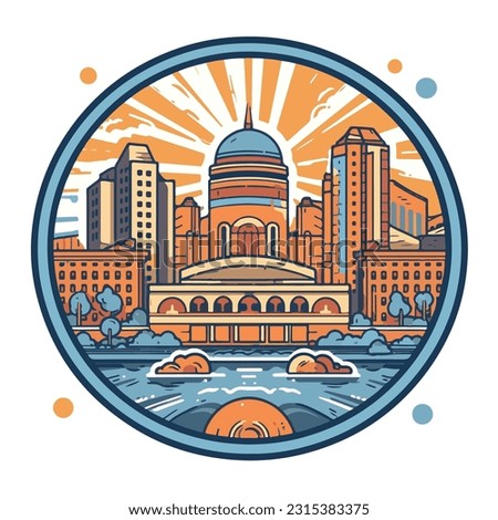 city scape logo icon. skyscraper lineart icon. beautyful city illustration logo