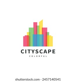 city scape vector illustration overlay logo design for building 1