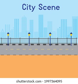 city scene background vector art