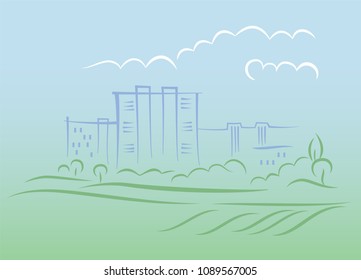 City scene, modern abstract city background