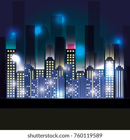 city scene at night 