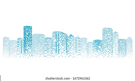 City scene on night time. Urban landscape. City skyline vector illustration. 