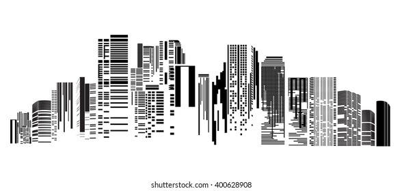 City Scene On Night Time Stock Vector (Royalty Free) 400628908 ...