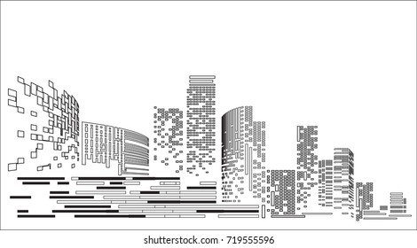 City Scene On Night Time Stock Vector (Royalty Free) 569752408 ...