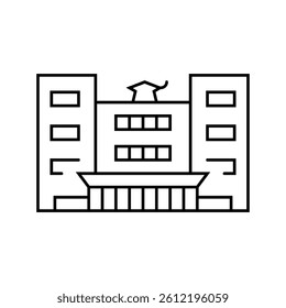 city school building line icon vector. city school building sign. isolated contour symbol black illustration