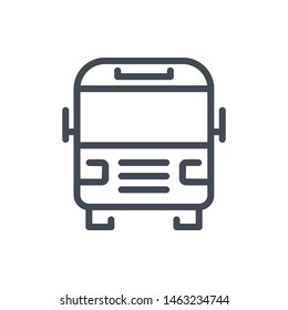 City and School Bus line icon. Shuttle transport vector outline sign.