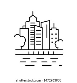 City and sea line icon. Element of landscapes illustration icon. Signs and symbol icon for websites, web design, mobile app, UI, UX