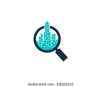 City Search Icon Logo Design Element