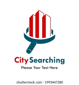City searching logo template illustration