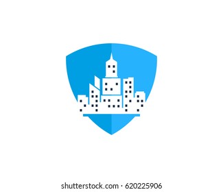 City Security Icon Logo Design Element