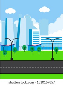 
city ​​background seen from across the street