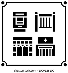 city set icon vector
