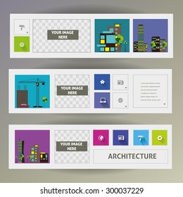 City. Set of web banners. Vector template.