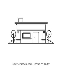 City shop building exterior front view vector illustration