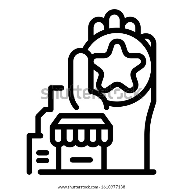 City shop\
franchise icon. Outline city shop franchise vector icon for web\
design isolated on white\
background