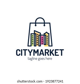 City Shop Logo Designs Template Vector Stock Vector (Royalty Free ...