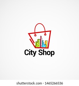 city shop logo vector designs concept, icon, element, and template for company