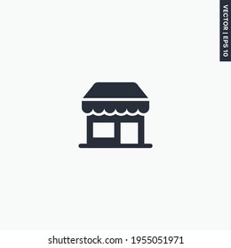 City shop, premium quality flat icon. Vector logo concept for web graphics, EPS 10
