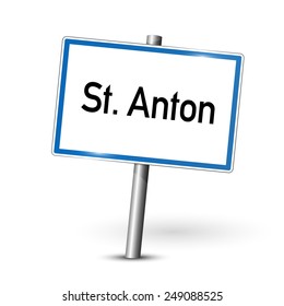 City sign - St. Anton - Austria