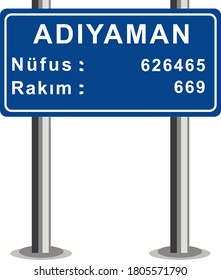 City Sign Vector - Adiyaman, Turkey