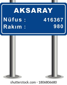 City Sign Vector - Aksaray, Turkey City Entry Sign