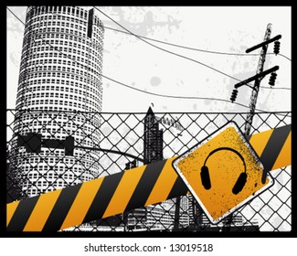 City Sign Vector Illustration