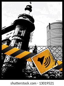 City Sign Vector Illustration