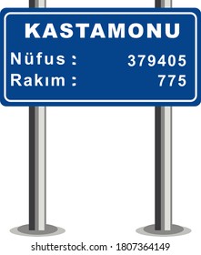 City Sign Vector - Turkey City Entry Sign - Kastamonu