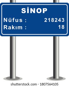 Vector de signos de ciudad - Signo de entrada de ciudad de Turquía