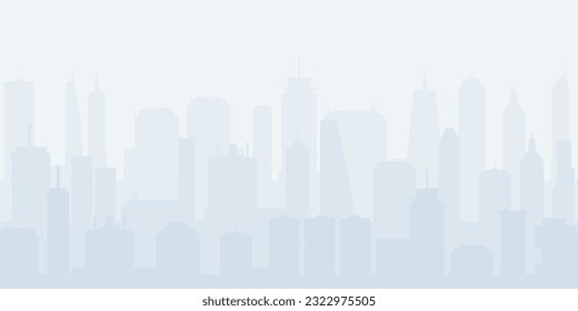 City silhouette background. Generic city skyline vector abstract backdrop.