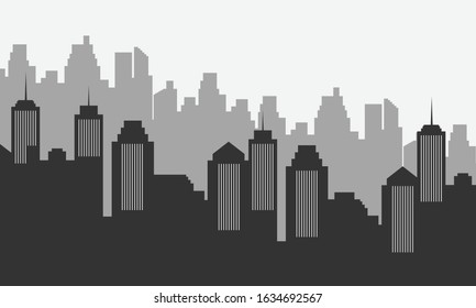 City silhouette background with many buildings mall.