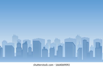 Original Contour Big City On Blue Stock Vector (Royalty Free) 247582717 ...