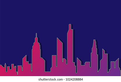 city silhouette background, vector illustration