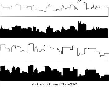 city silhouette in black and with interpretation part 4