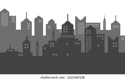 City Silhouette Black White Shadows Stock Vector (Royalty Free ...