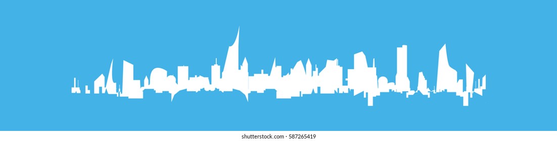 City silhouette blue background vector illustration