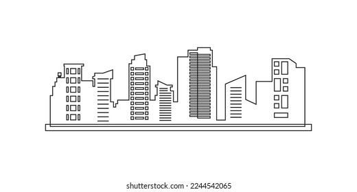 City silhouette building flat design clipart