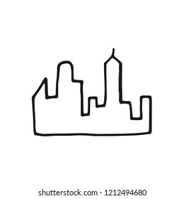 city silhouette contour icon. isolated object on white background.
