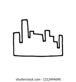 city silhouette contour icon. isolated object on white background.