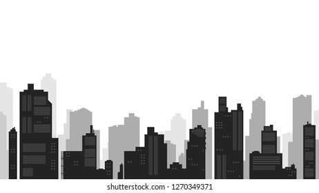 City silhouette with depth