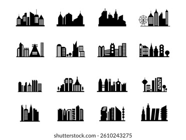 City silhouette Design Element Set