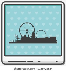 City silhouette flat vector icon.
