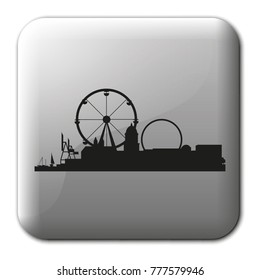 City silhouette flat vector icon.